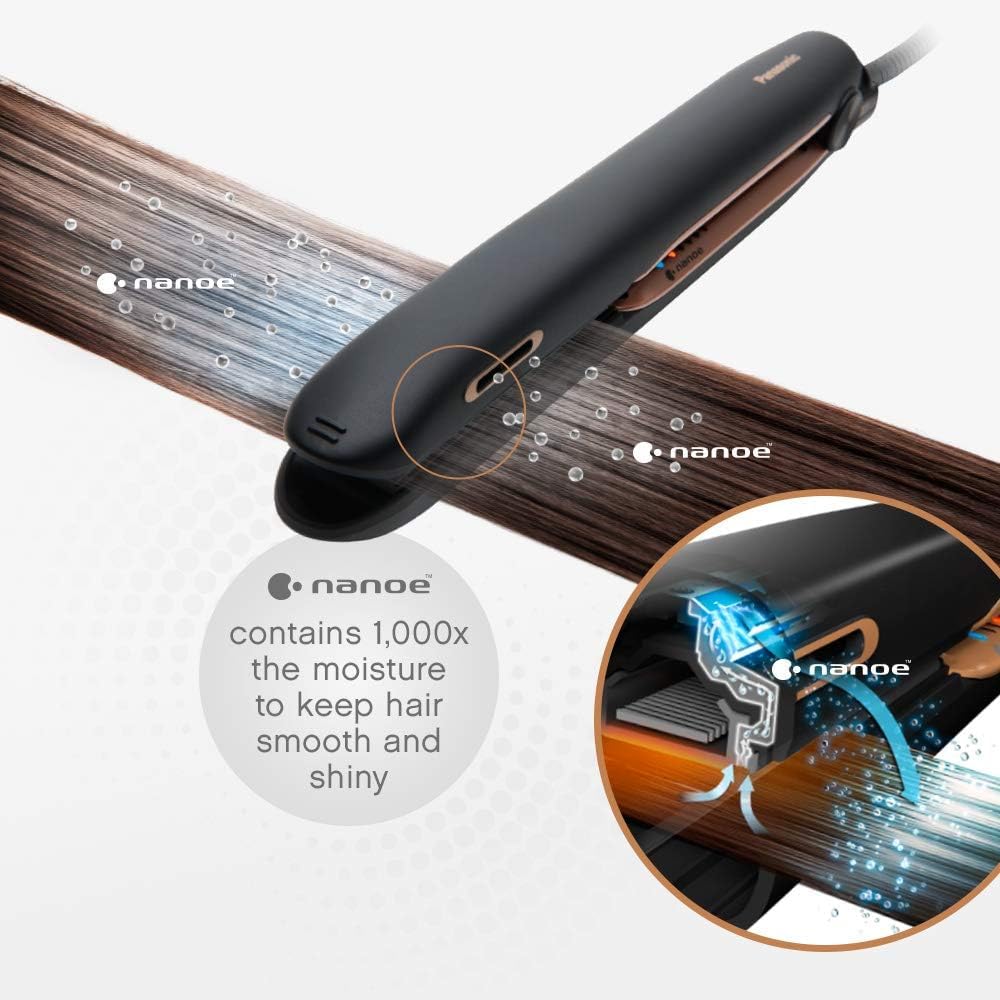 Panasonic Nanoe EH-HS99-K - Plancha plana para cabello sano y brill...