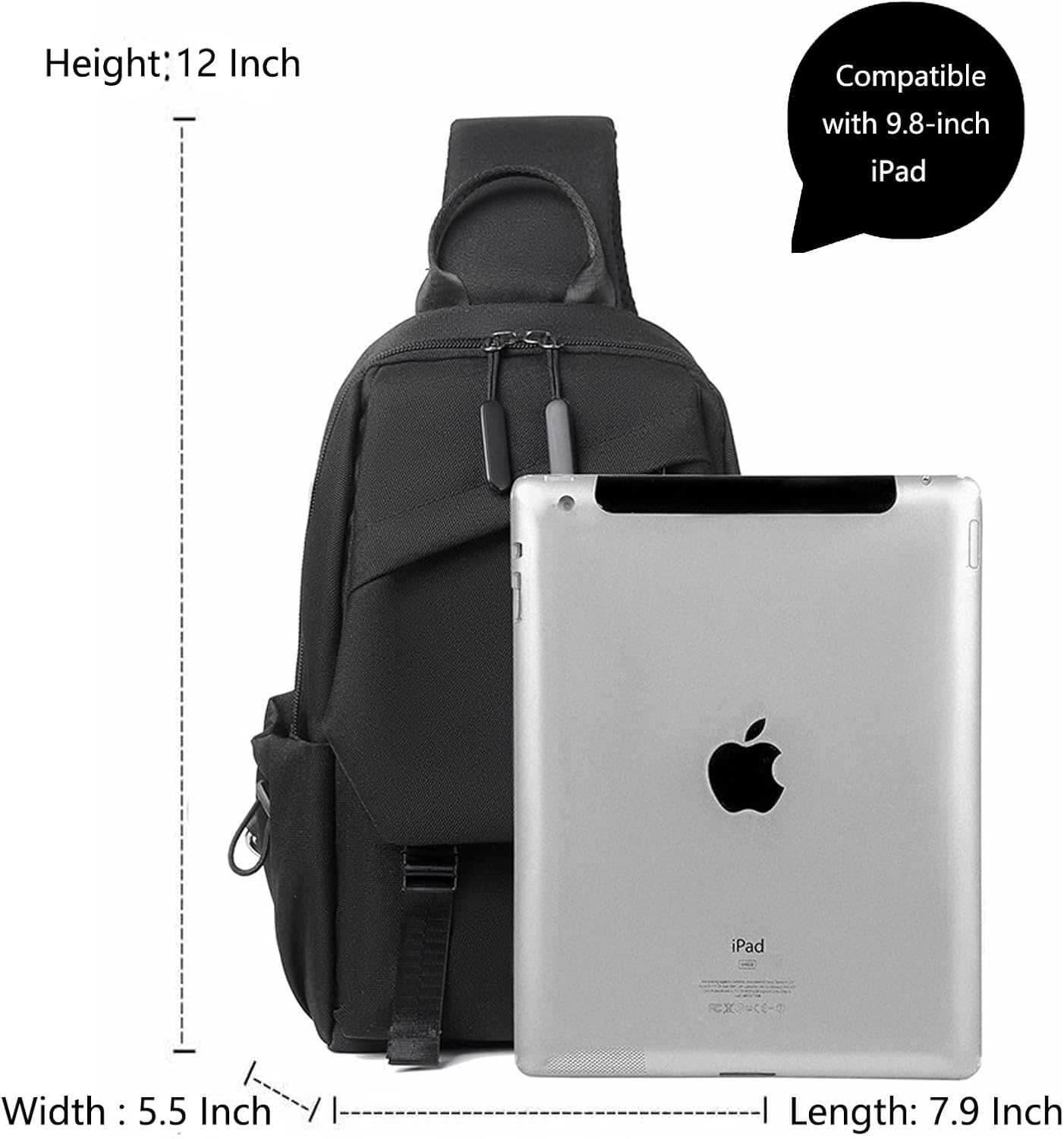 Bolsa cruzada de viaje para hombres y mujeres con soporte para bote...