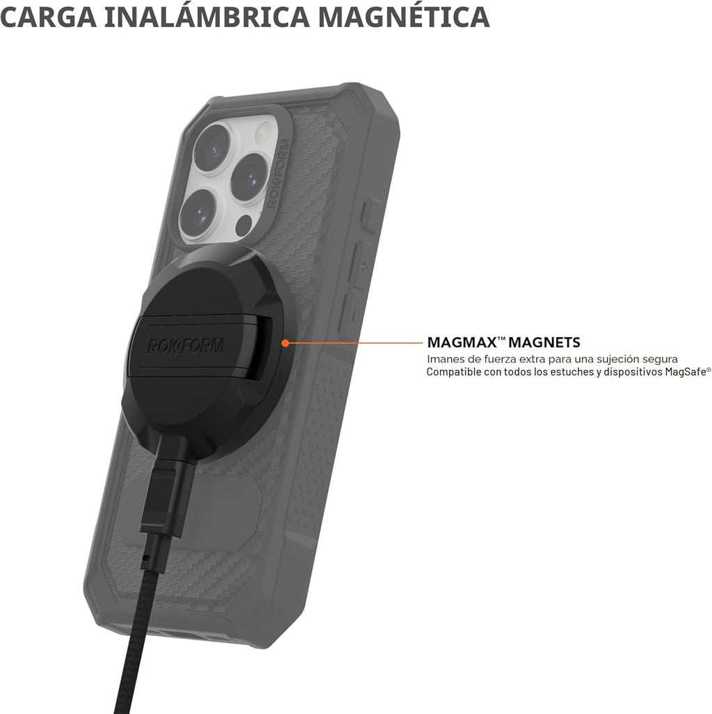 Rokform Cargador inalámbrico magnético con soporte, incluye cable U...
