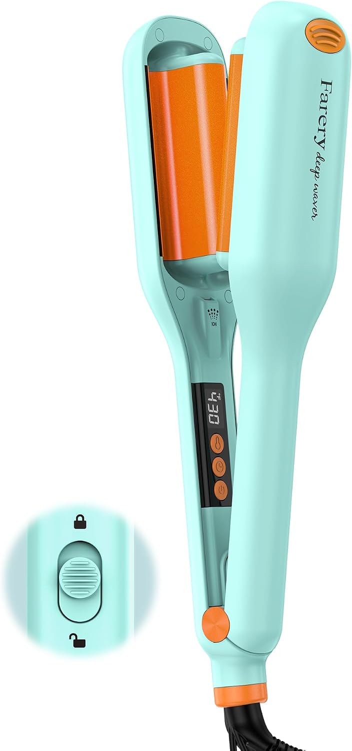Farery Waver de cabello profundo de 1 pulgada - Rizador de playa an...