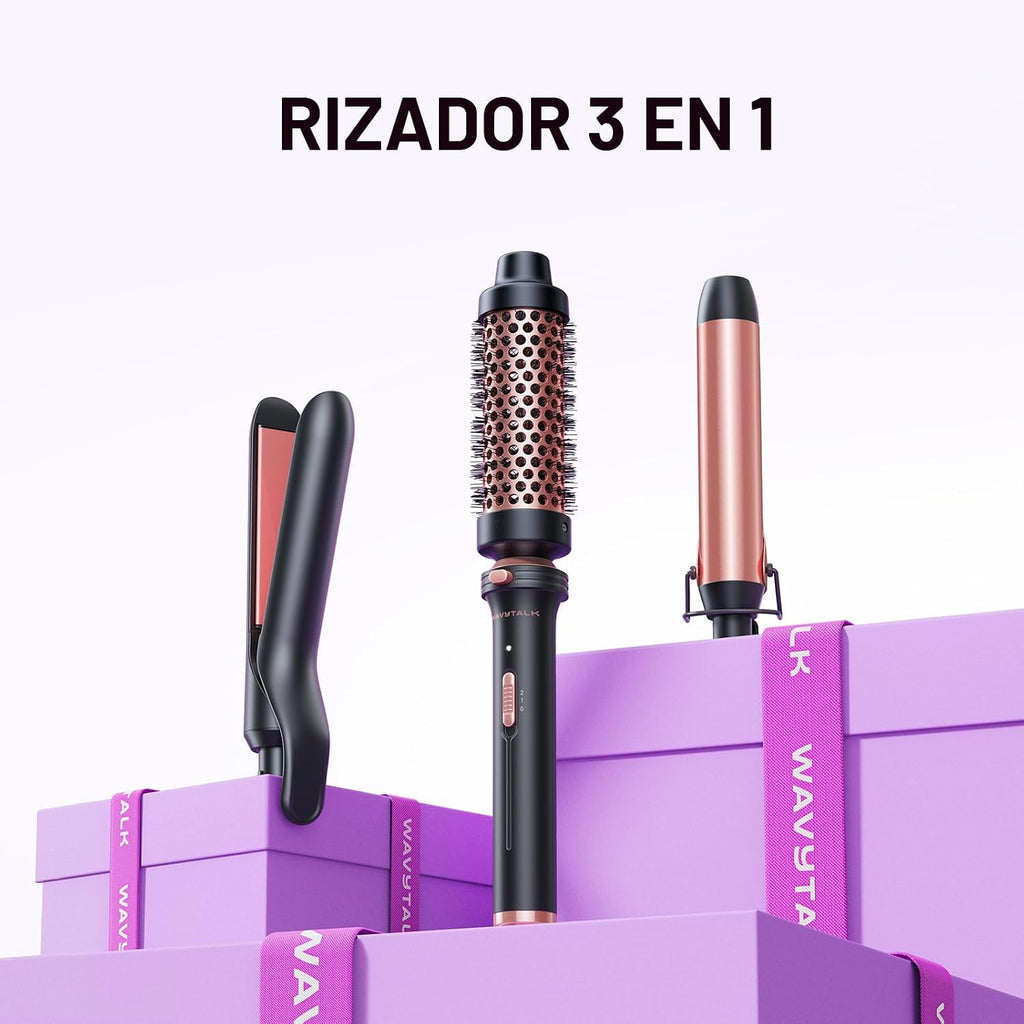 Wavytalk Juego de rizadores 3 en 1, rizador múltiple, juego de riza...