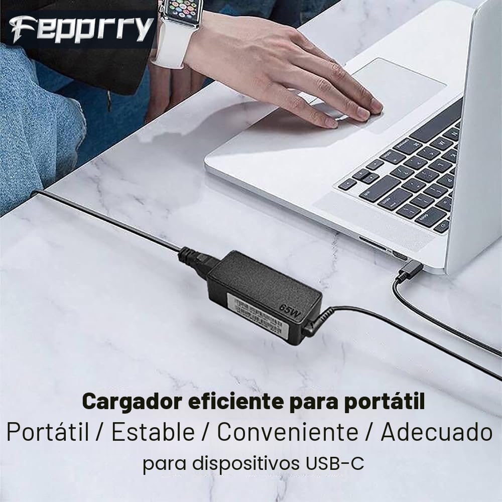 Fepprry Cargador de portátil USB C de 65W Compatible con Lenovo Thi...