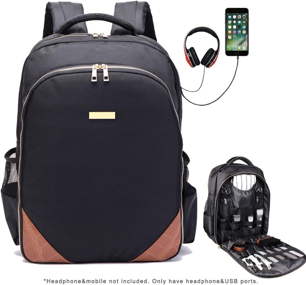NIHANEH Mochila de viaje para peluqueros, estilistas, recortadoras,...