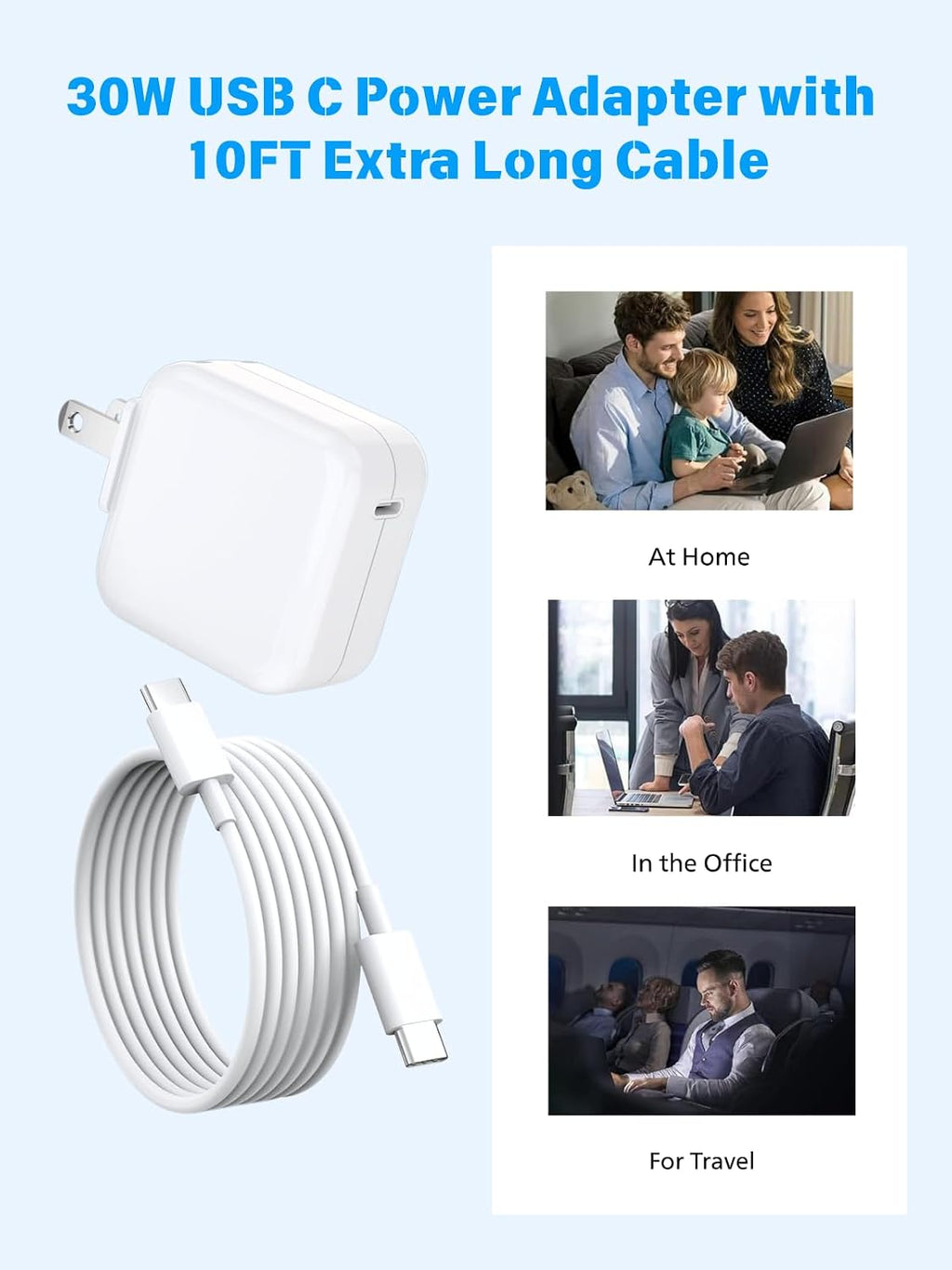 Cargador de aire para MacBook de carga rápida, Apple 30 W, adaptado...