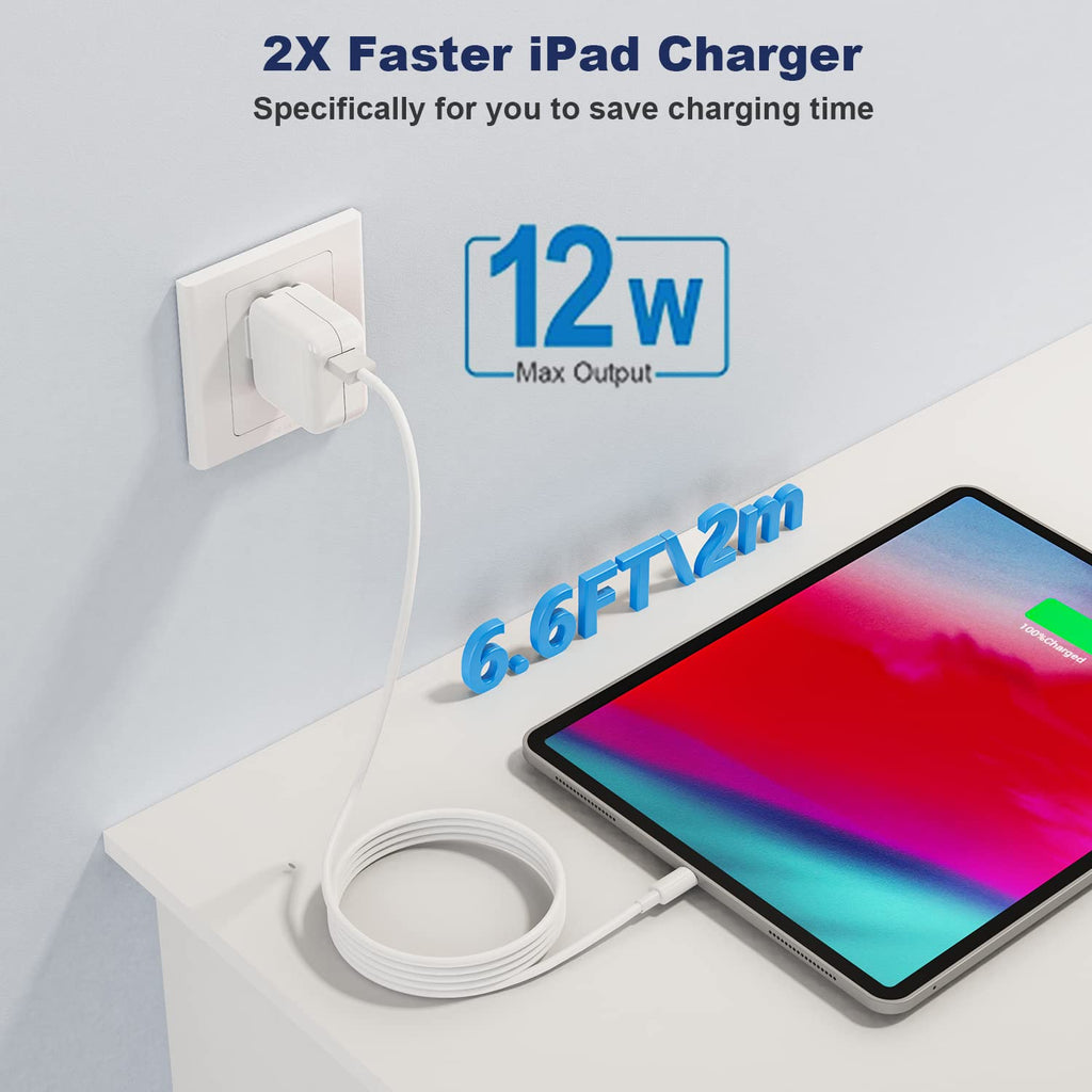 Cargador de iPhone para iPad de carga rápida [certificado por Apple...