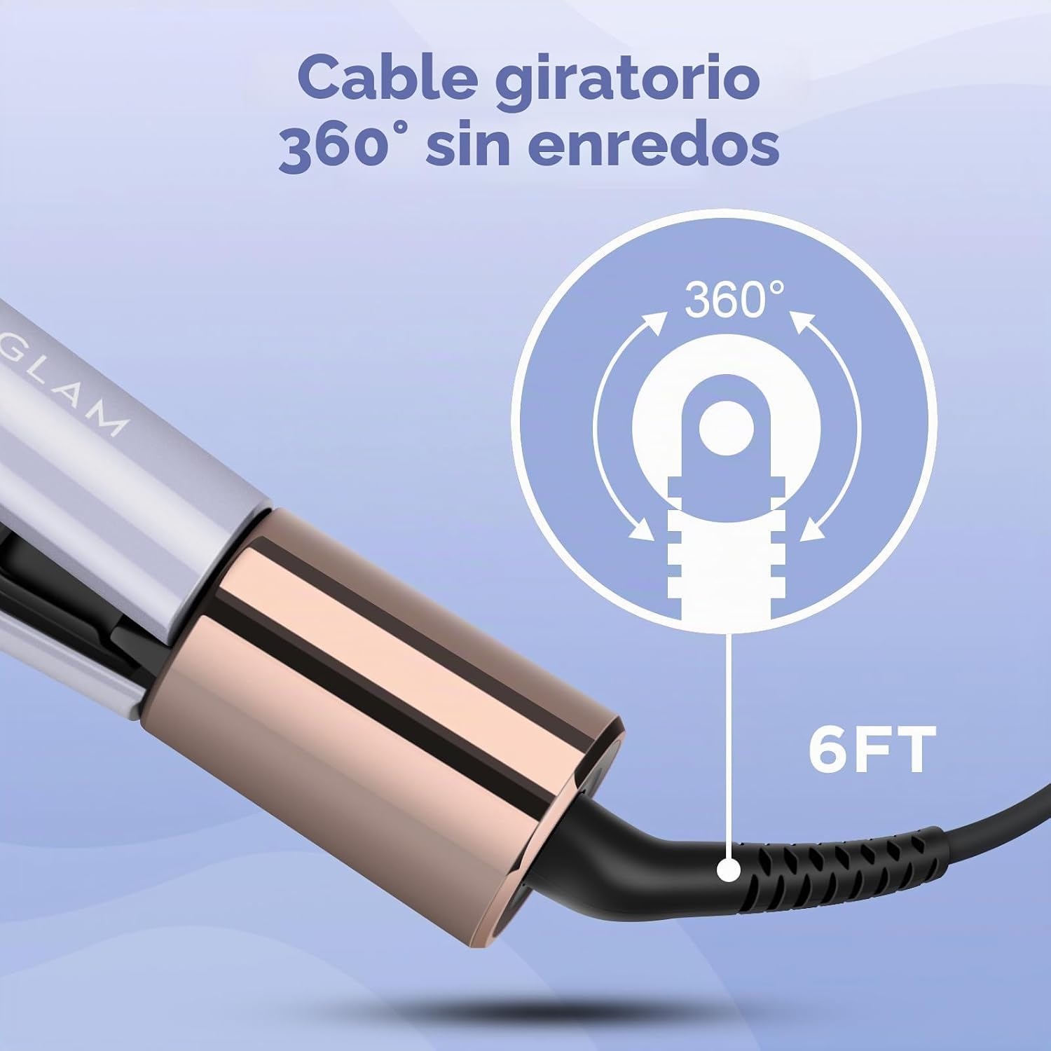 IG INGLAM Plancha plana de titanio para alisar el cabello, rizador...