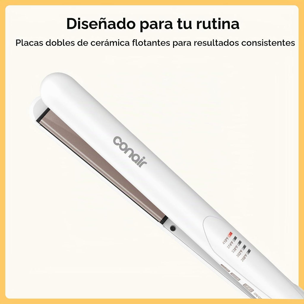 Conair Plancha plana de cerámica doble, plancha de pelo de 1 pulgad...