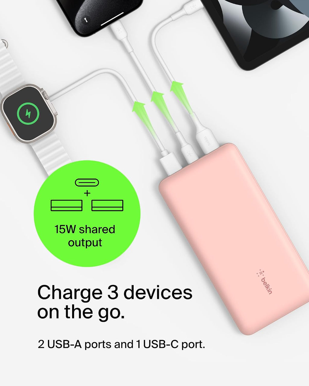 Belkin Cargador portátil, banco de energía USB C de 20000 mAh con 1...
