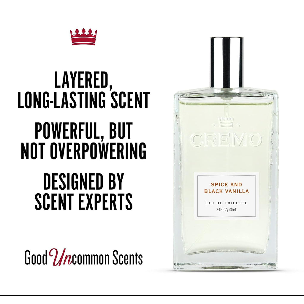 Cremo Colonia para Hombre - Spray de Colonia de Especias y Vainilla...