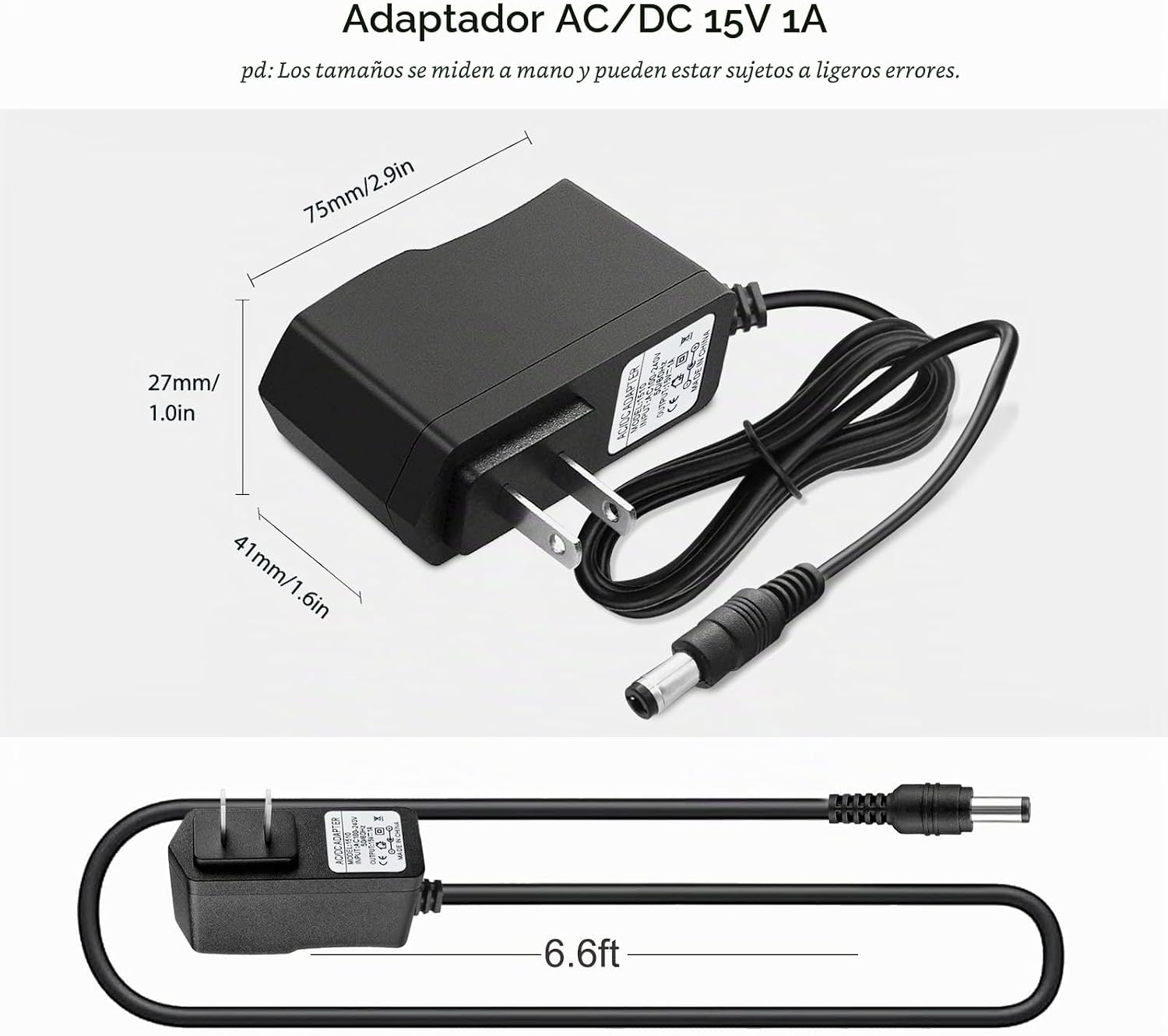 DC 15V 1A Cargador de cable de alimentación de arranque de coche pa...