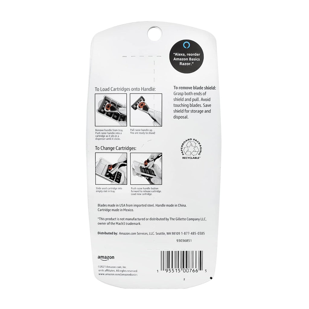 Amazon Basics - Maquinilla de afeitar de 3 cuchillas MotionSphere p...