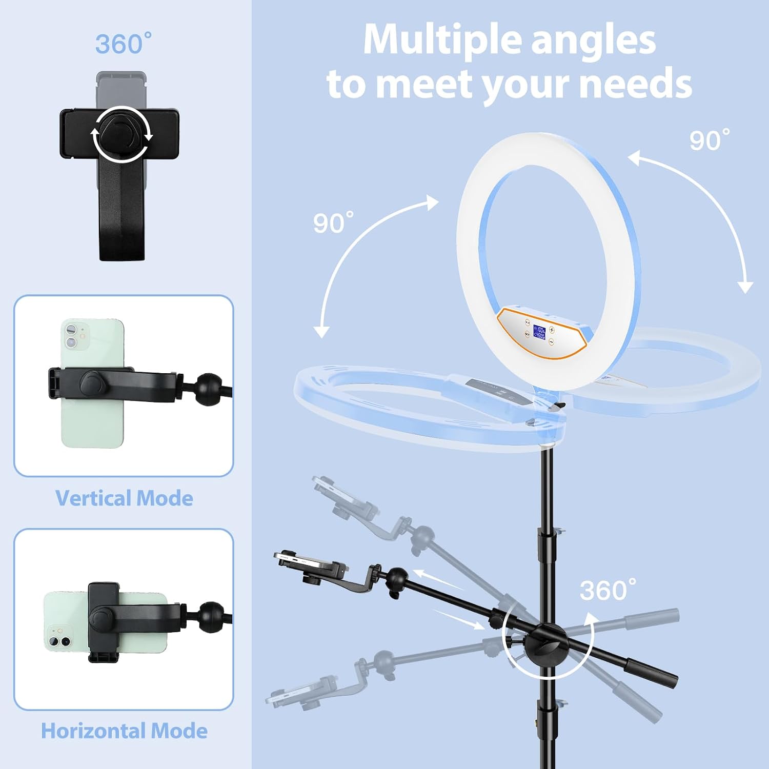 Kit de anillo de luz de 22 pulgadas: trípode de luz de anillo para...