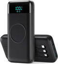Cargador portátil inalámbrico de 40800 mAh con 3 cables integrados,...