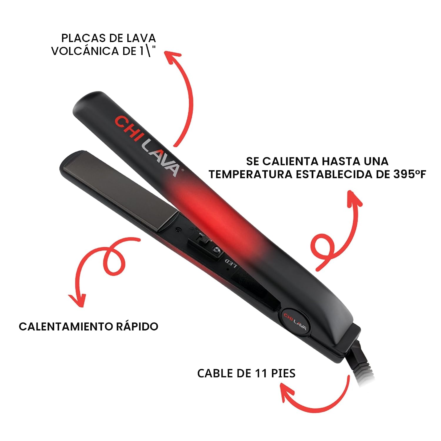 CHI Plancha Plana Original de Cerámica Lava, Alisadora de Pelo para...