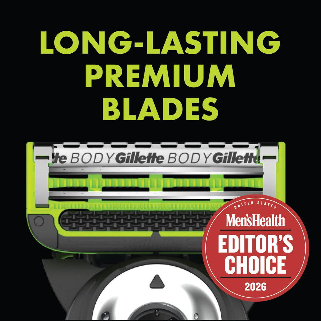 Gillette Labs Body + Intimate Razor For Men Handle + 4 recambios de...