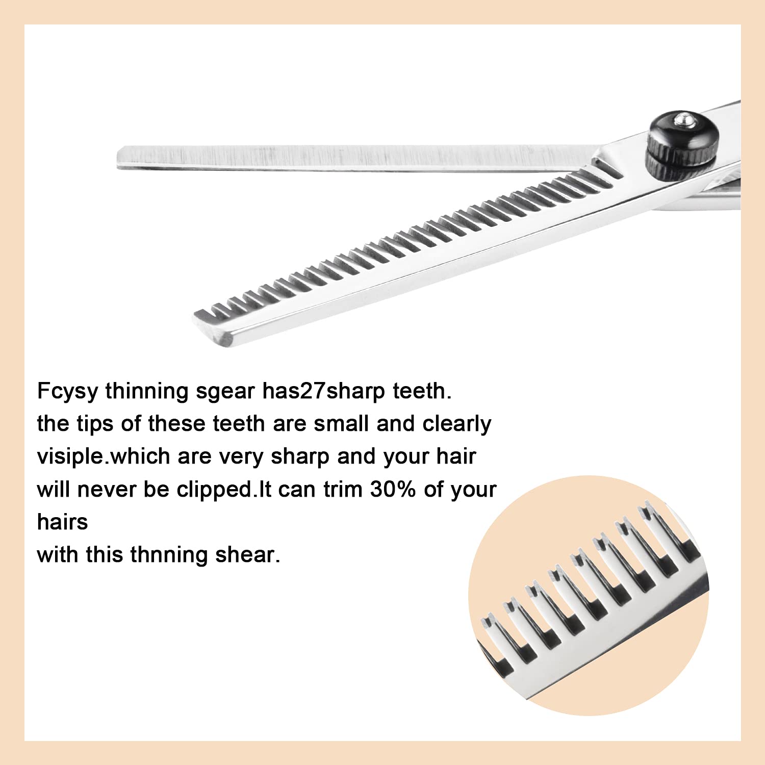 Fcysy Kit profesional de corte de pelo de peluquero afilado de 10 p...