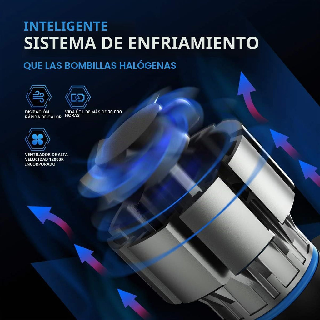 Luces LED H4 para automóvil, bombillas para faros delanteros, 40000...
