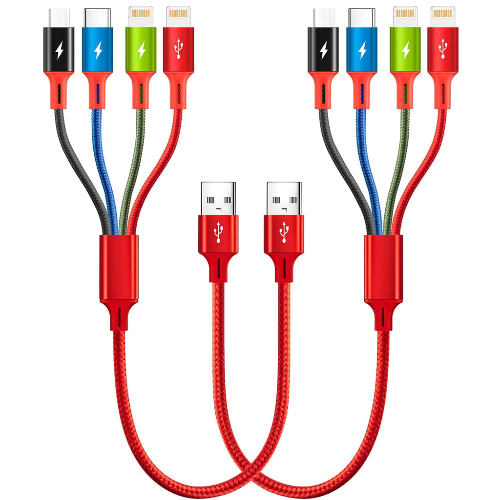 Cable de carga múltiple corto, 1 pie\/paquete de 2, cable de carga...