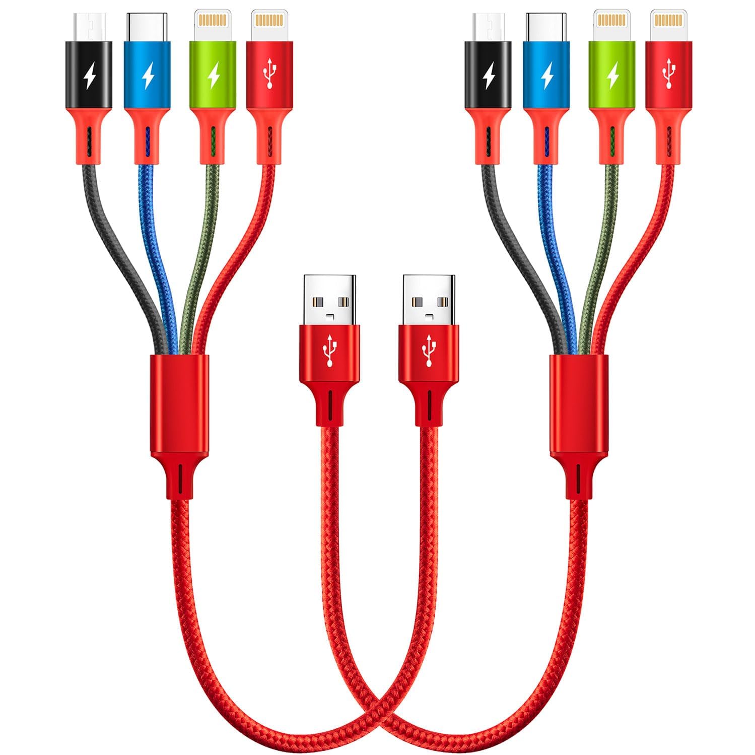 Cable de carga múltiple corto, 1 pie\/paquete de 2, cable de carga...