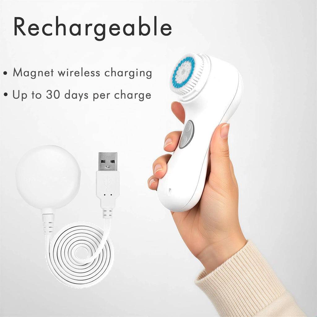 Microtree Cepillo eléctrico de limpieza facial, cepillo facial vibr...
