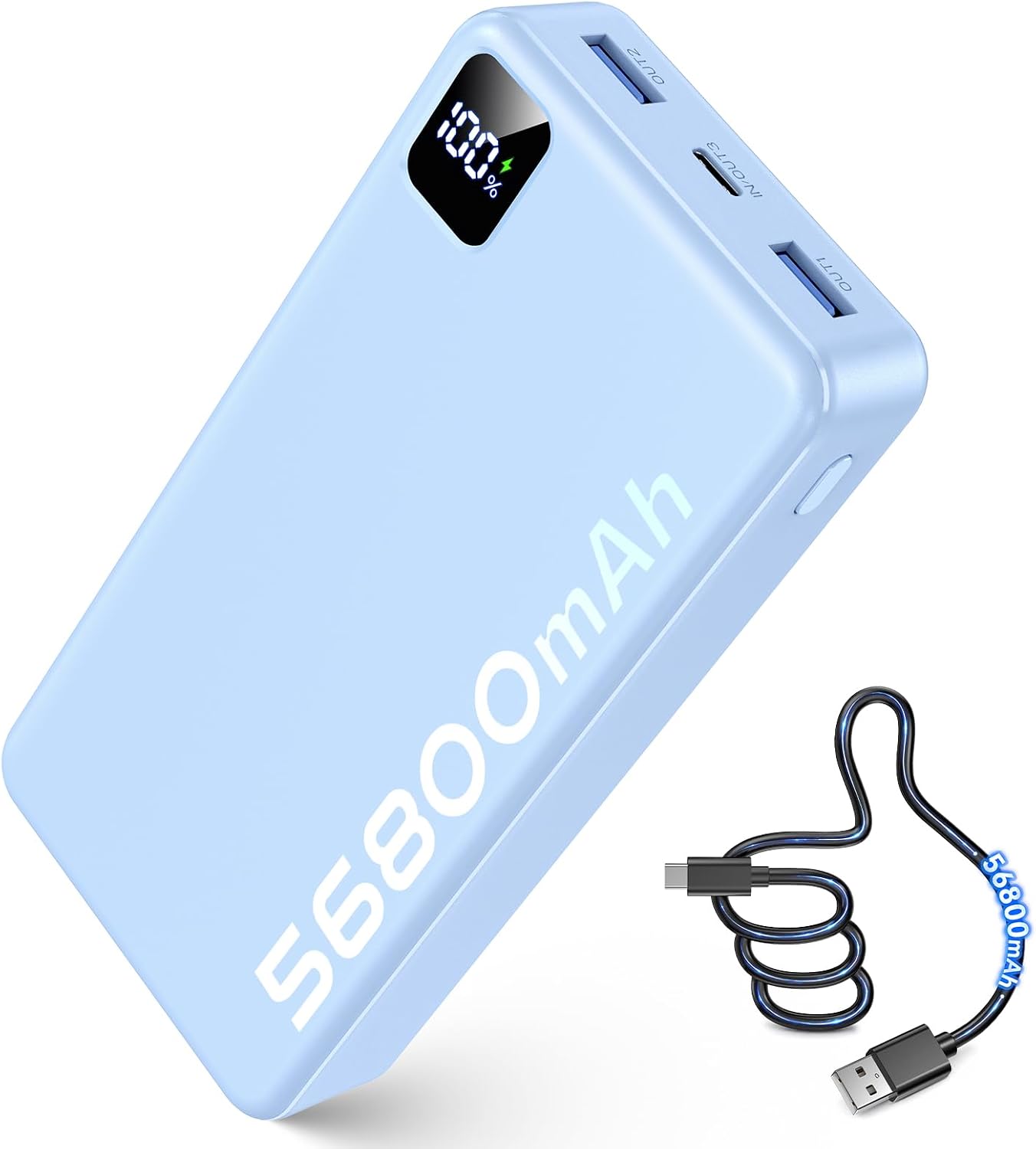Cargador portátil, batería de 56800 mAh, cargador de teléfono portá...