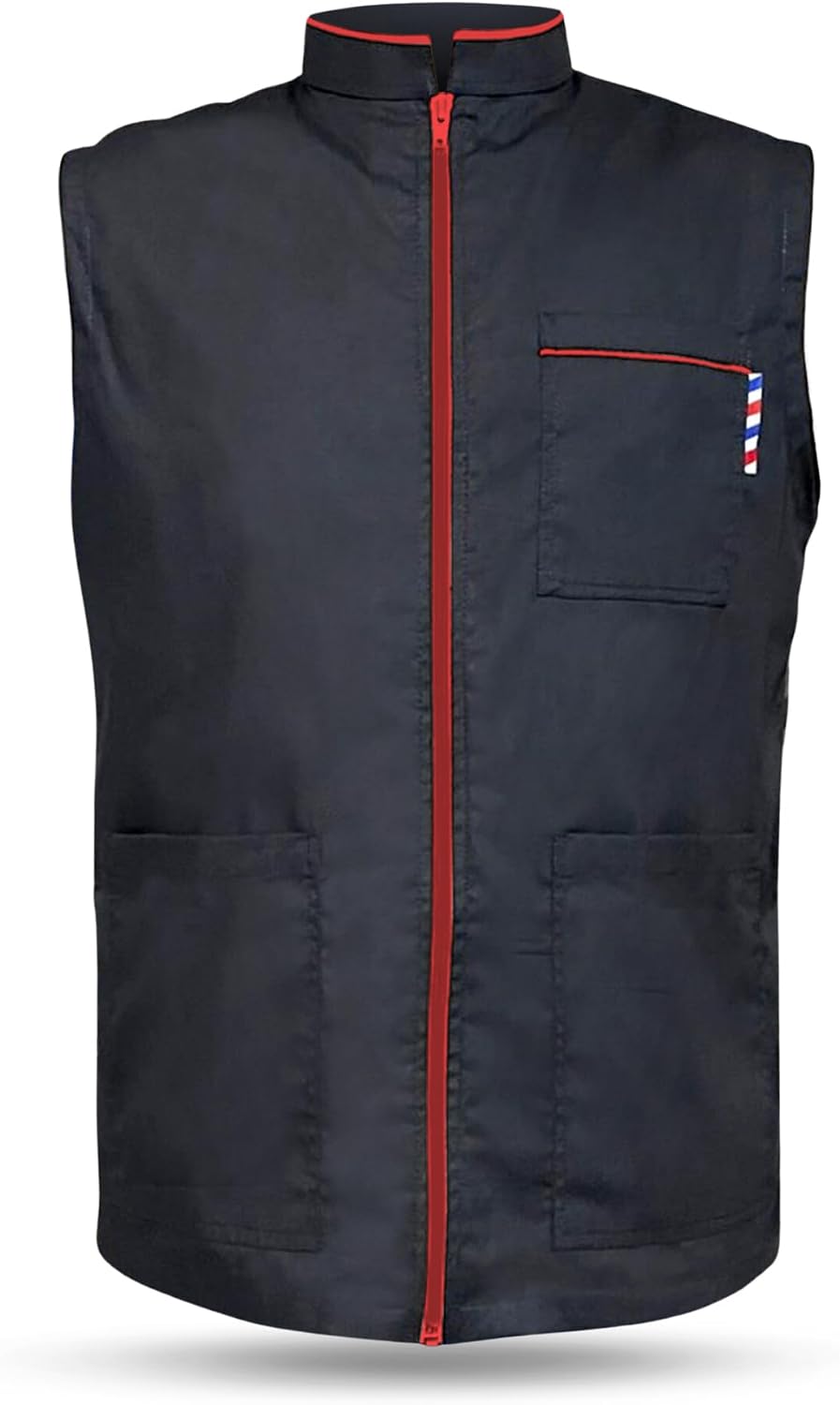 Barbero Profesional Nueva Camisa Chaqueta Hombre Negro Sin Mangas Y...