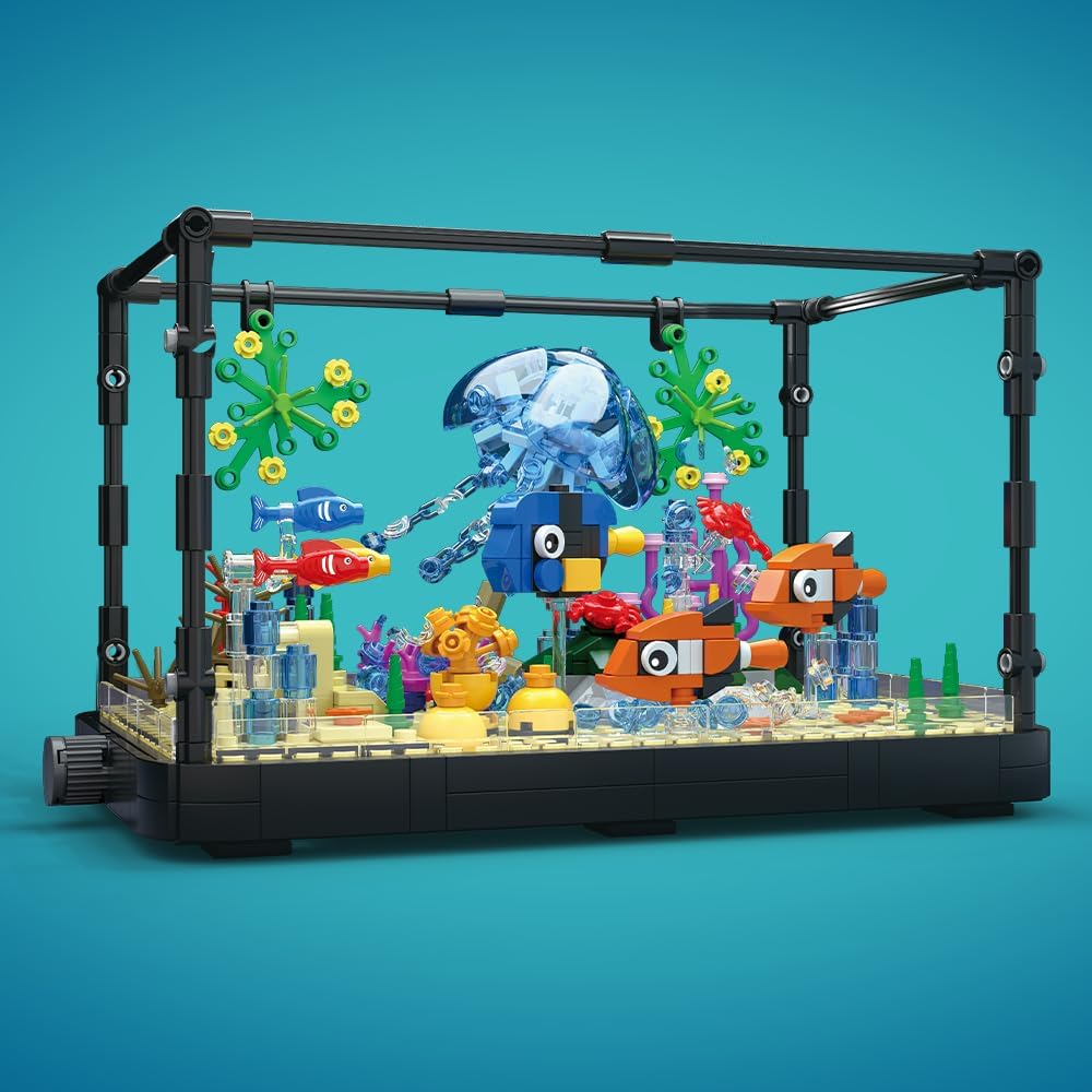 Maxiryx Fish Tank Building Set - Movable Aquarium Building Toys Inc...