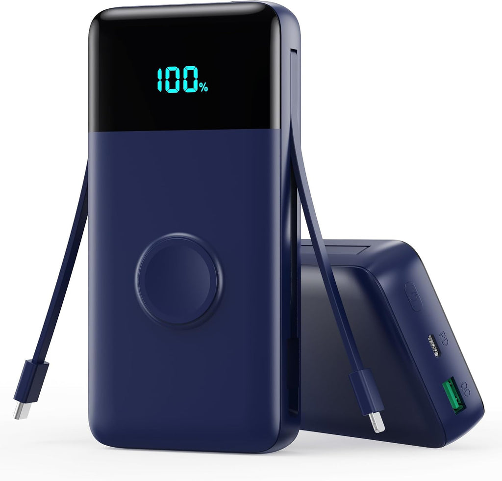 Cargador portátil de 40800 mAh con cables integrados, batería portá...