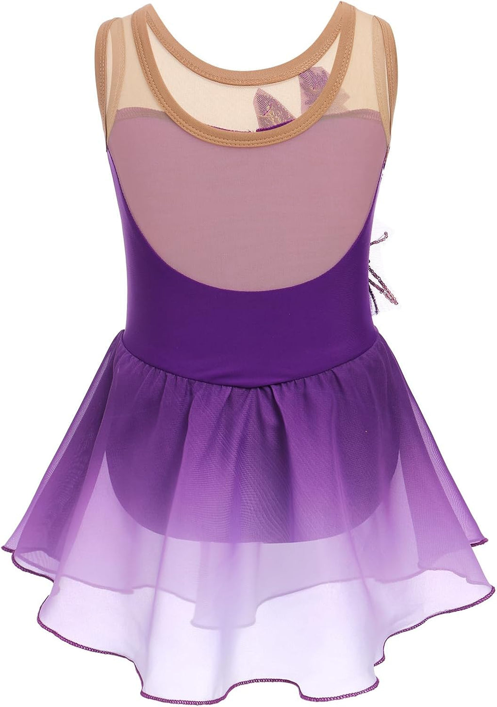 Vestido de patinaje artístico sobre hielo para niñas, lentejuelas b...