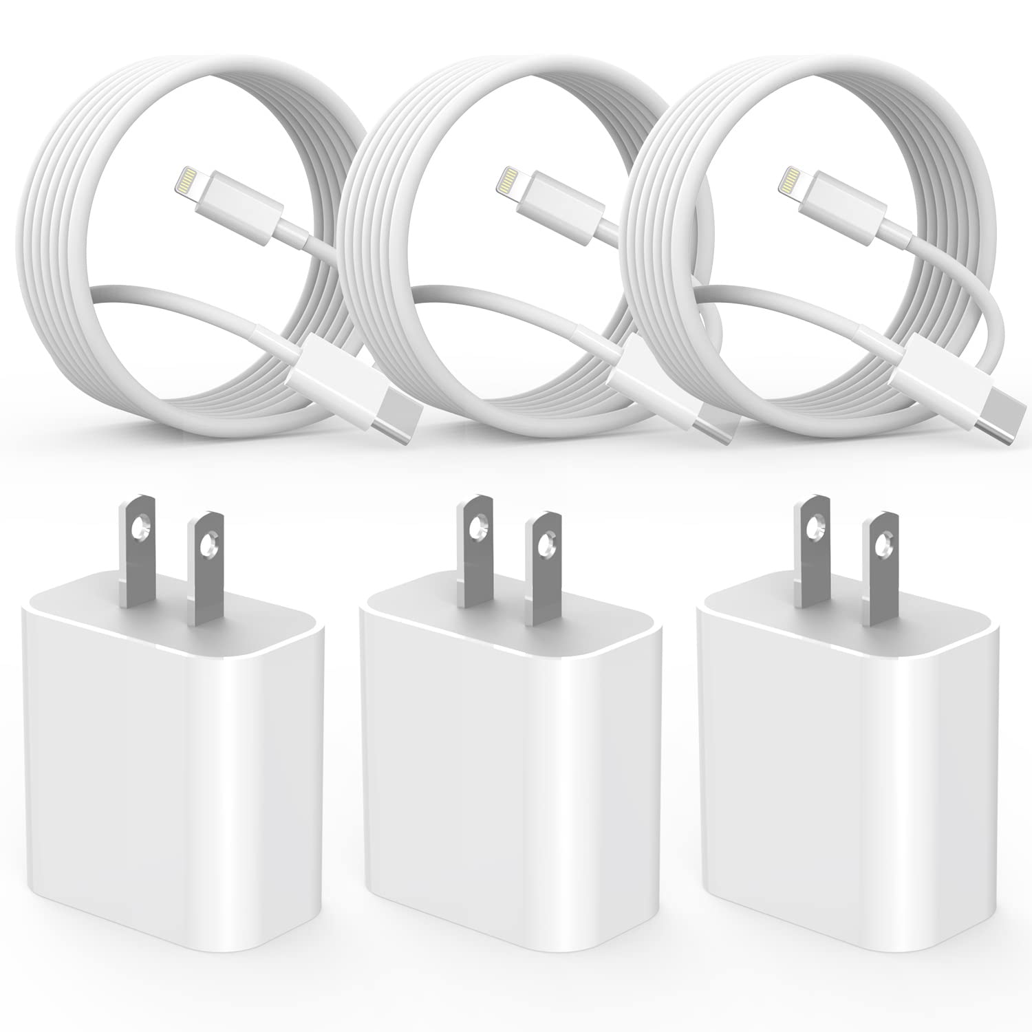 Cargador rápido para iPhone, cable de carga de teléfono, paquete de...