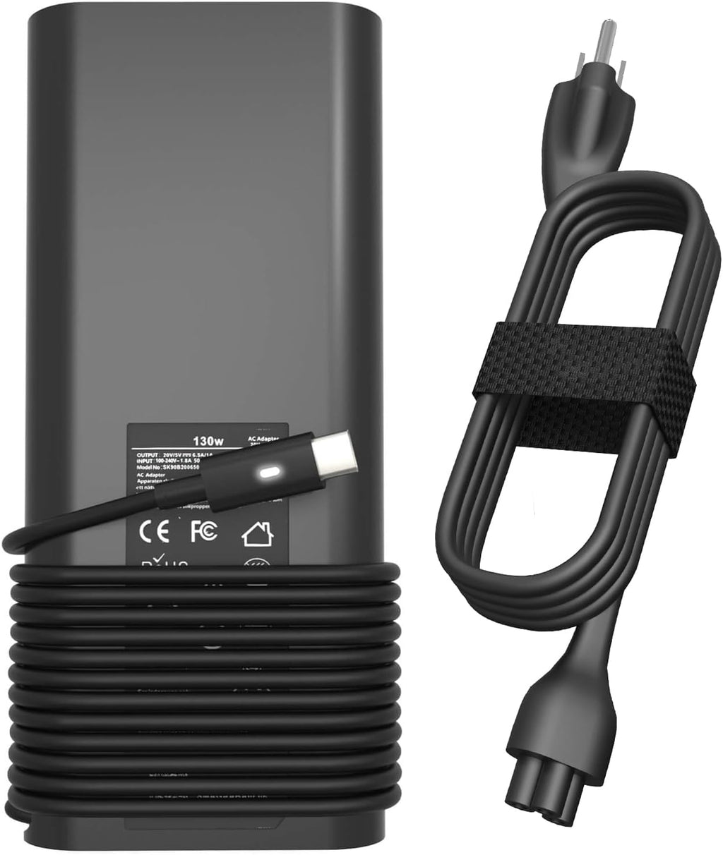 Cargador USB tipo C de 130 W compatible con Dell XPS 15 17 9500 951...