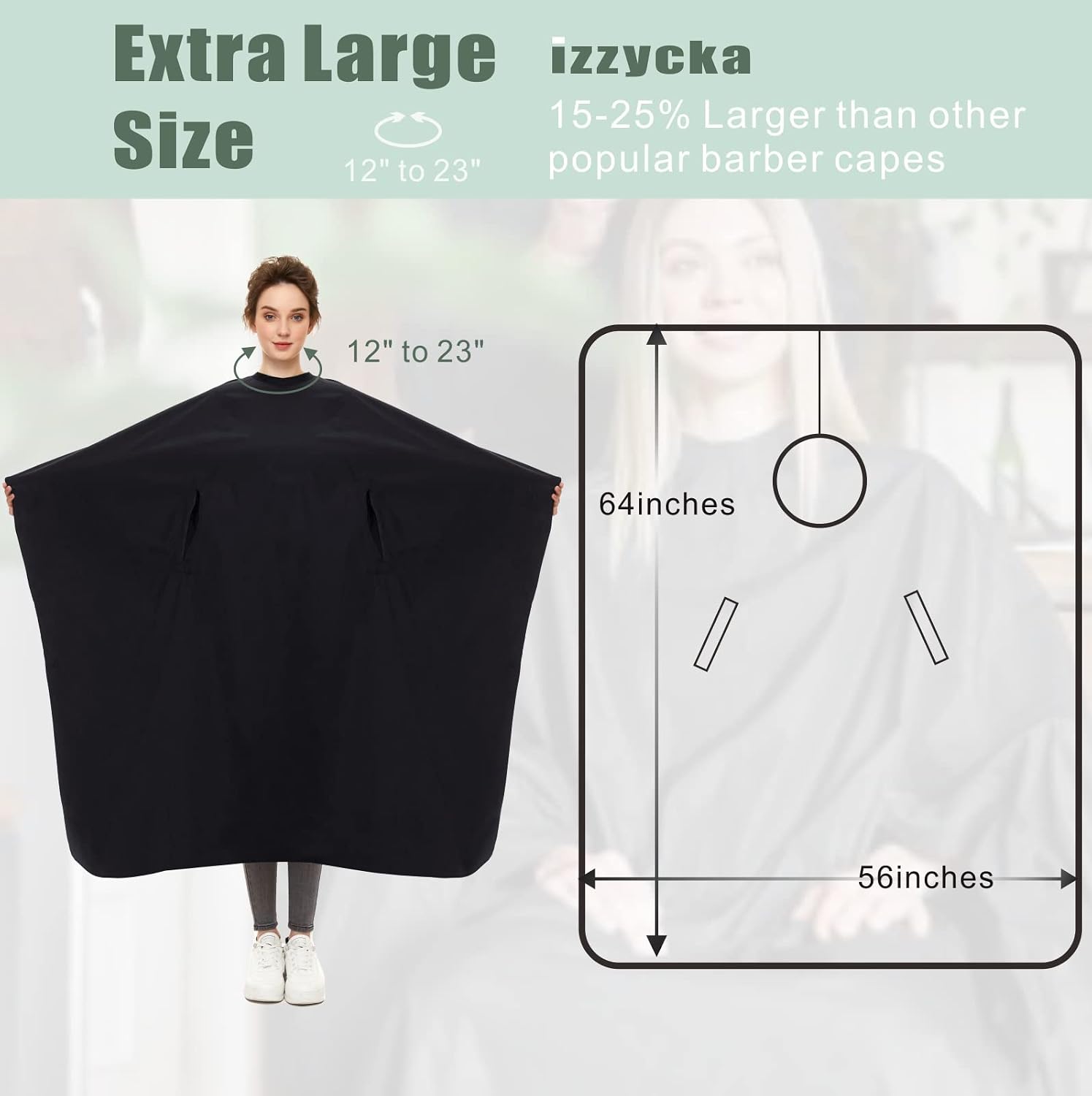 izzycka Capa de Barbero Profesional con Sisas - Manos Libres Multiu...