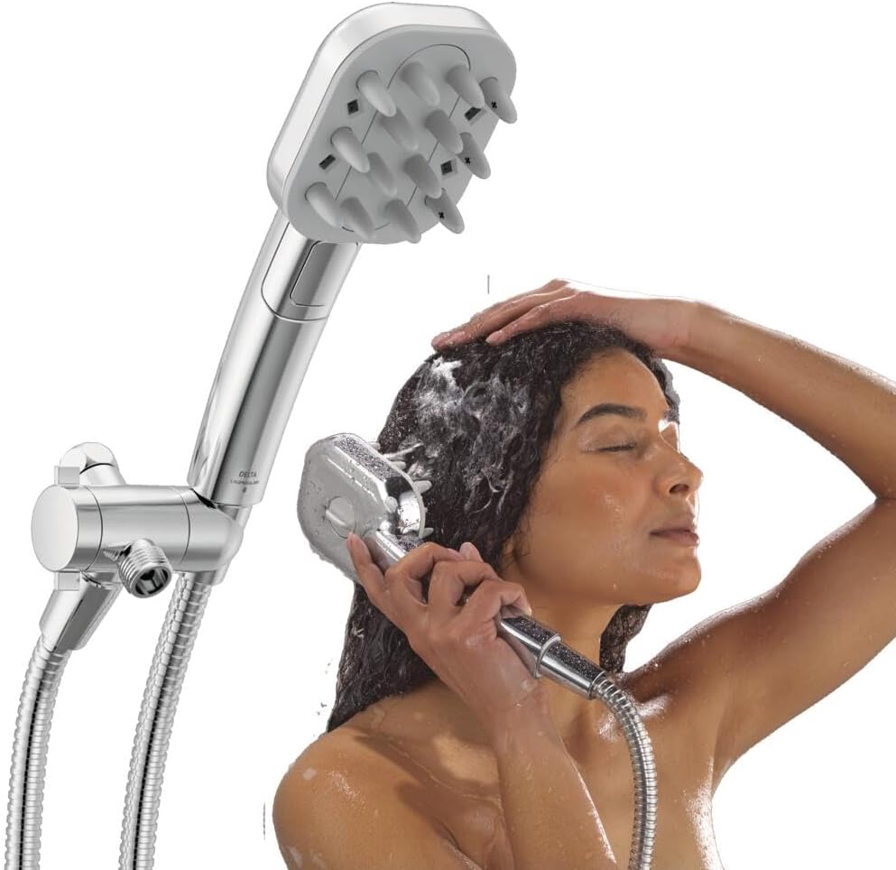 Cabezal de ducha Delta VersaCurl de mano para desenredar el cabello...