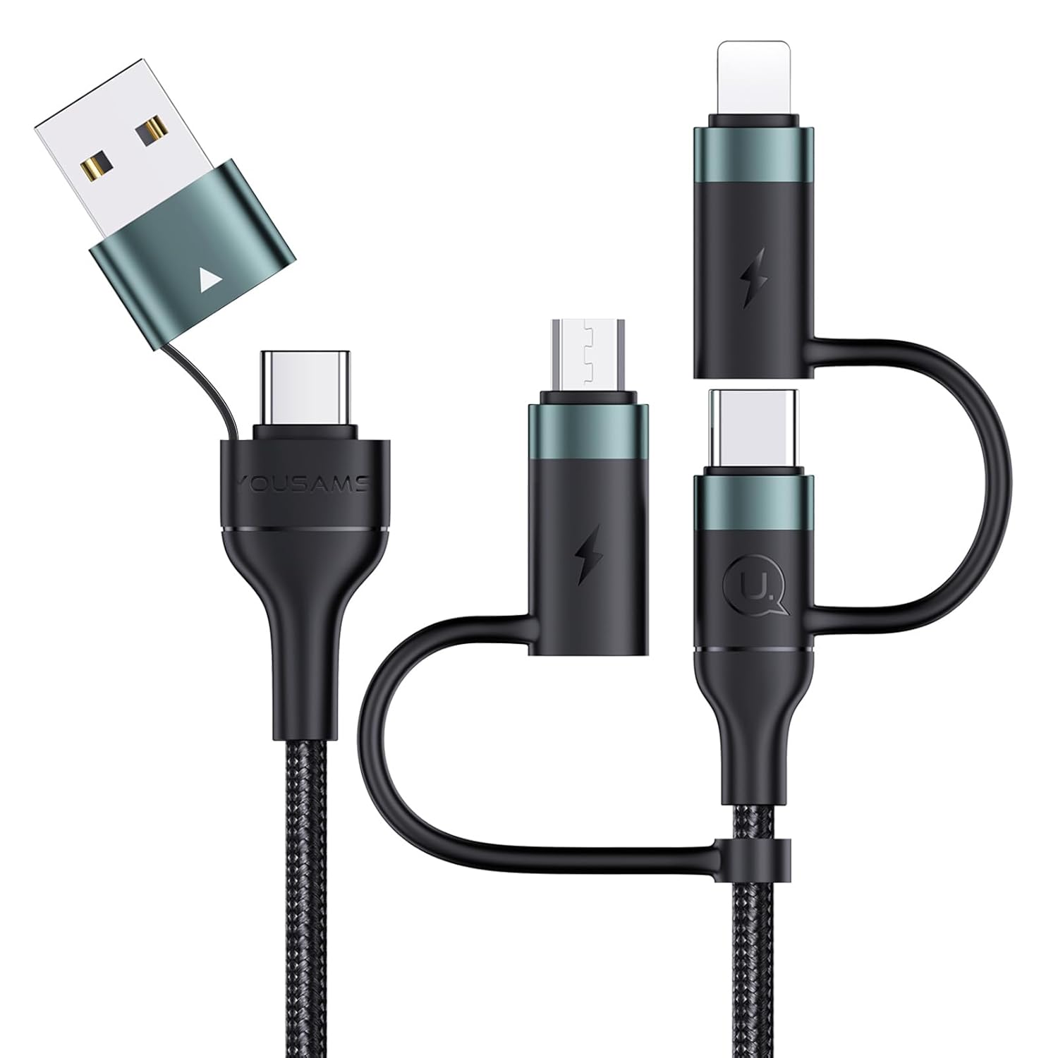 PD Cable de Carga Rápida Multi USB C de 60W Cable Trenzado de Nylon...