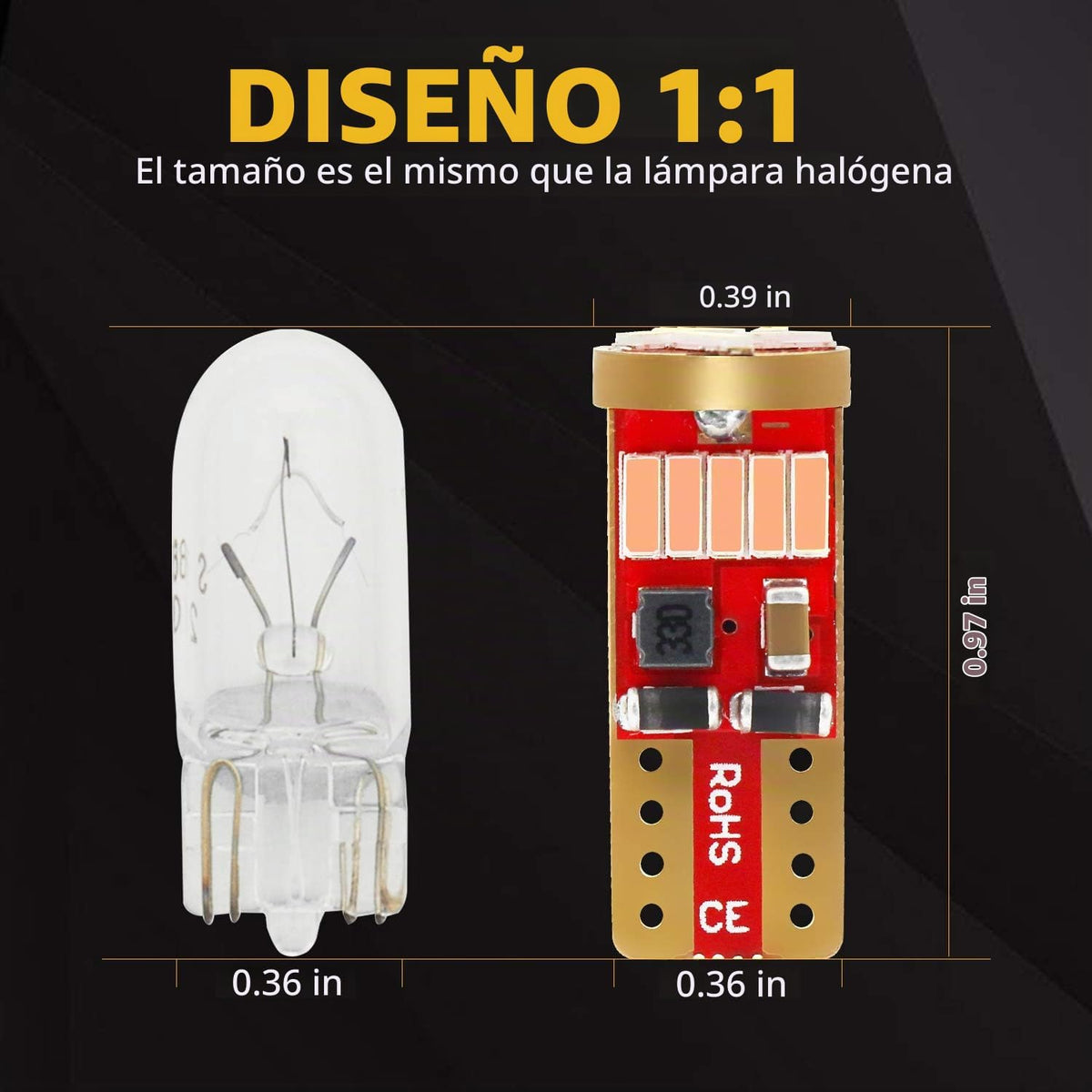 PHINLION 194 Bombilla LED Súper Brillante Púrpura Rosa 4014 Chipset...