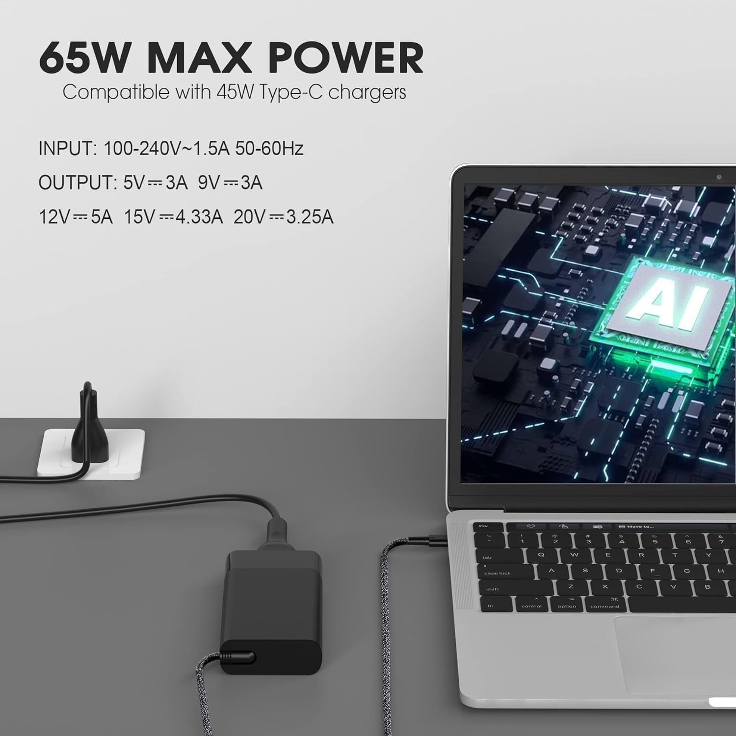 SZGUDULO Cargador de reemplazo para laptop USB C de 65W compatible...