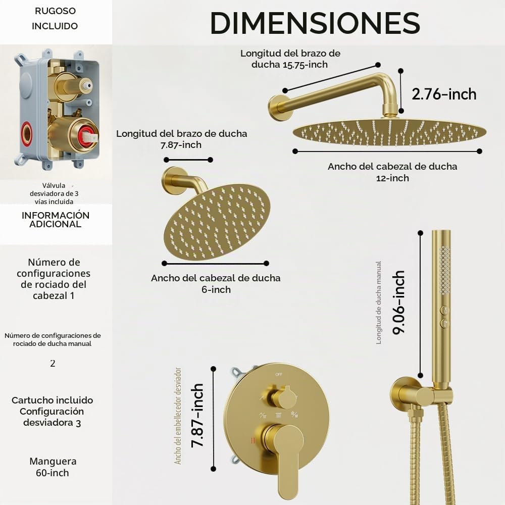 Sistemas de Ducha STARBATH - Cabezal de ducha de lluvia doble redon...