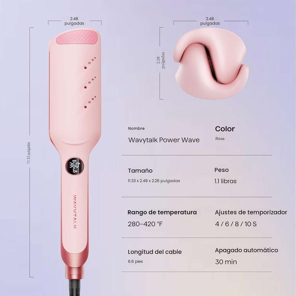 Wavytalk Power Wave - Engarzador de pelo iónico para menos daño por...