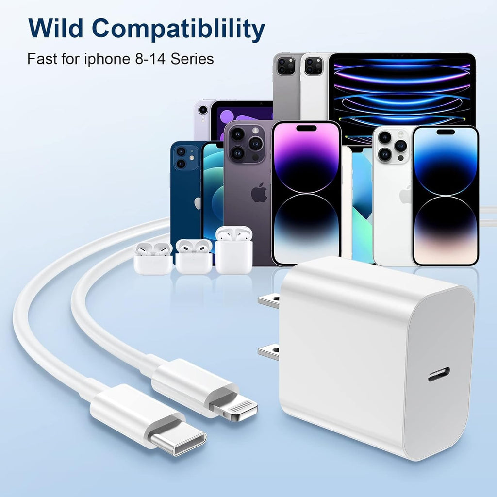 GREPHONE Cargador para iPhone de carga rápida, cargador de pared US...