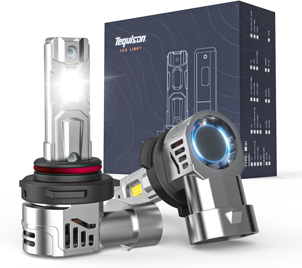 Tequison - Bombillas 9005\/HB3, 50000 lm ultra brillantes 6500 K bl...