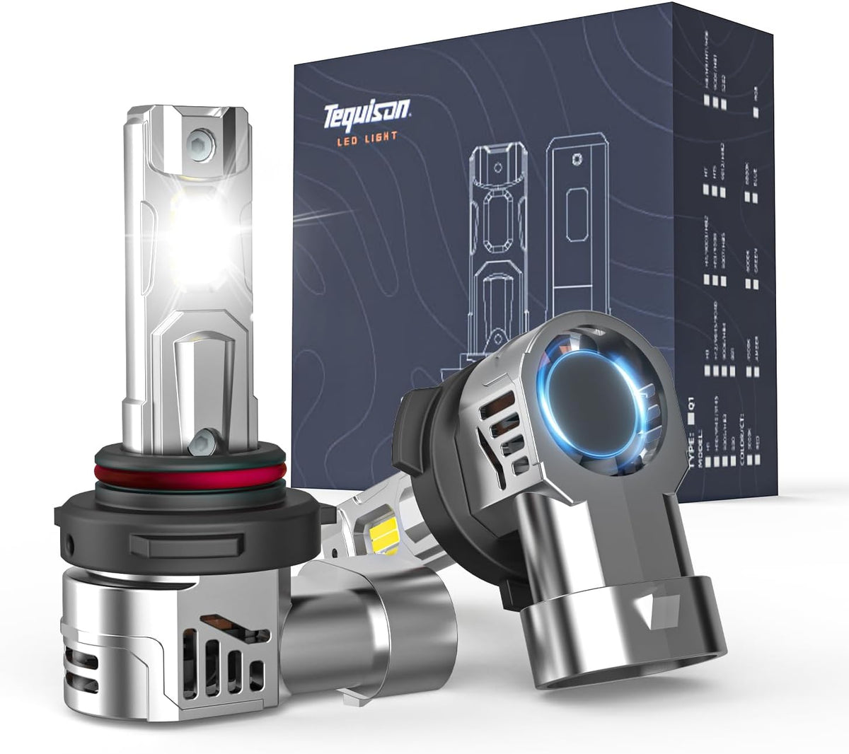 Tequison - Bombillas 9005\/HB3, 50000 lm ultra brillantes 6500 K bl...