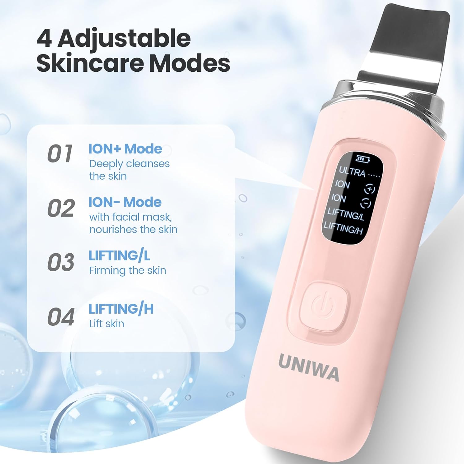 UNIWA Espátula facial para limpiar la piel, limpiador de poros, her...