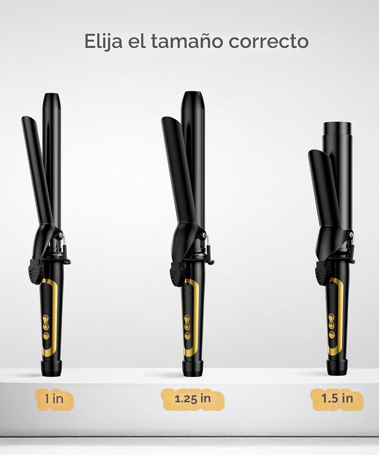 Lanvier - Rizador de pelo con barril de cerámica de turmalina extra...