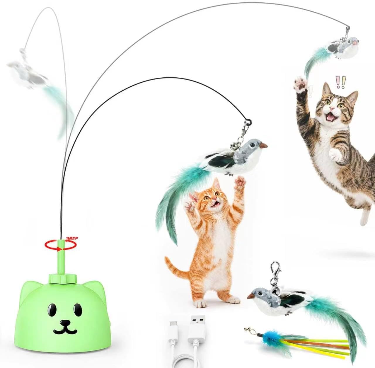 CATPICK Juguetes interactivos para gatos de interior, juguete autom...