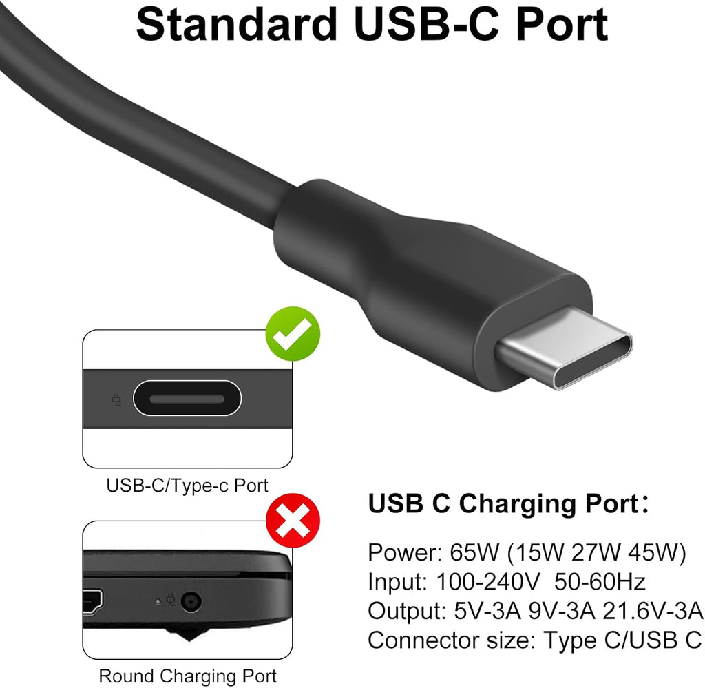 Cargador USB C para laptop compatible con Dell Laptop Chromebook Ca...