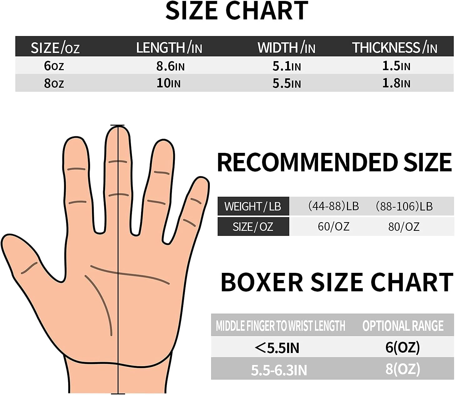 Guante de boxeo para niños, 6 onzas, 8 onzas, guantes de entrenamie...
