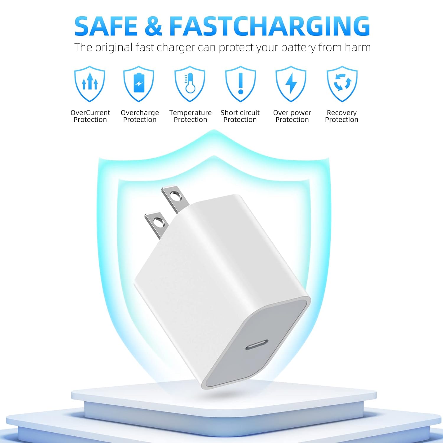 【Certificado Apple MFi】Cargador de iPhone de carga rápida, paquete...