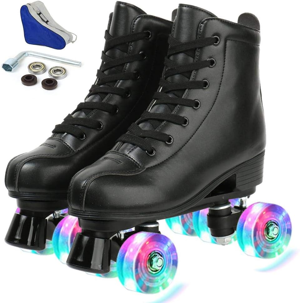 YYW - Patines de cuero PU de alta calidad para mujeres y hombres, t...