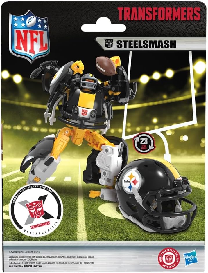 Transformers NFL Pittsburgh Steelers Steelsmash Figura de acción de...