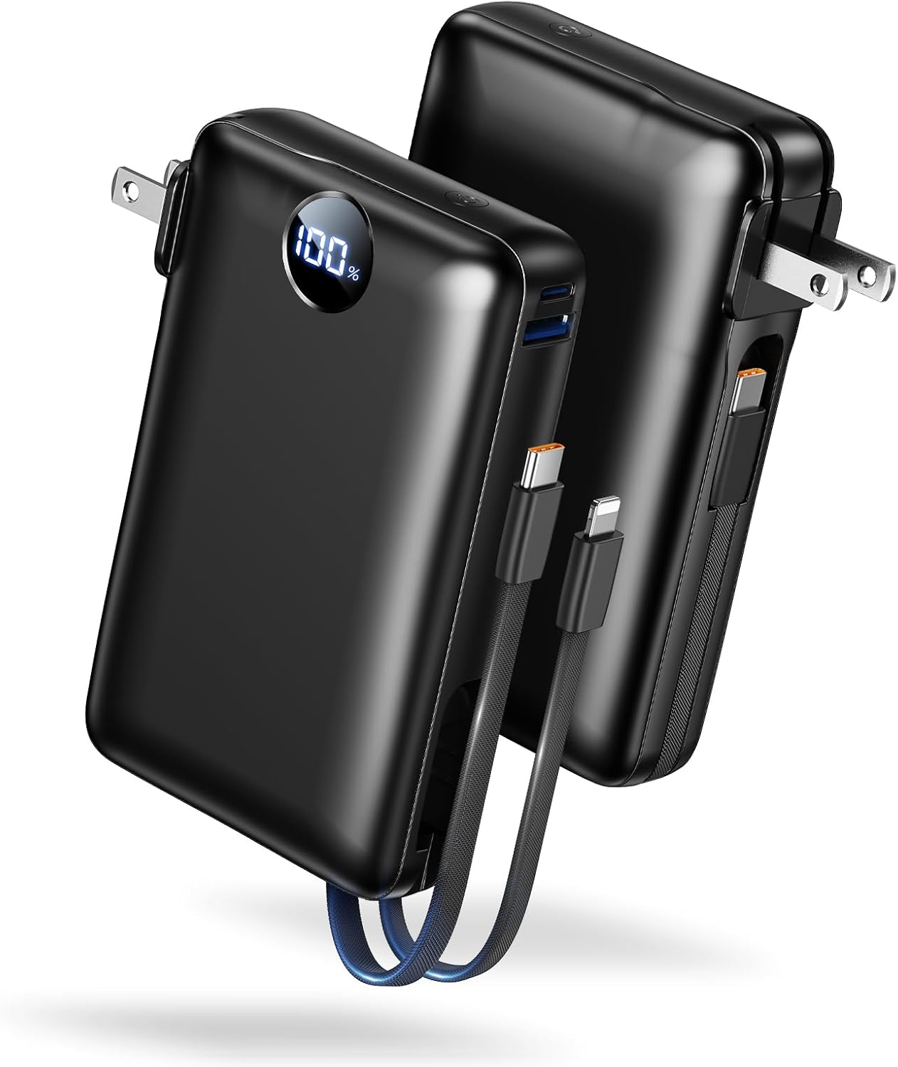 Cargador portátil de 50000 mAh con cables integrados y enchufe de p...